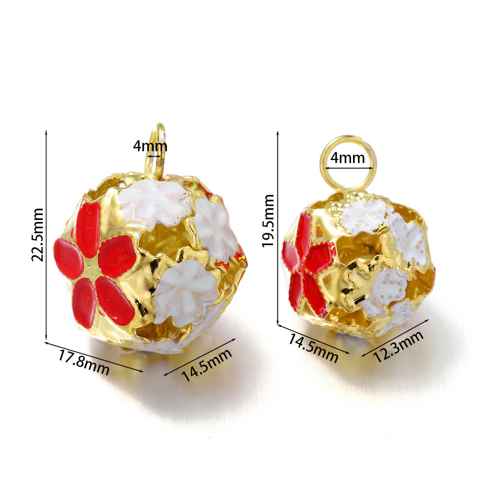Wholesale 5pcs/pack Colorful Hollow Flower Bell Beads